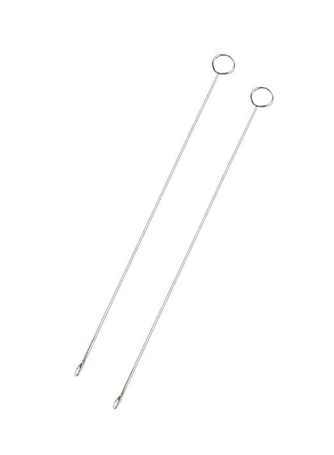 GEMSY مجموعة إبر خطافية من Gemsy (قطعتان) للخياطة، أداة لقلب الحلقات - أدوات مثالية للتطريز، والعقد، وأنابيب الحواف - مصنوعة من الفولاذ المقاوم للصدأ - مثالية لعمل حلقات الأزرار، والزخارف، والأعمال اليدوية - Image 1